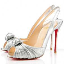 Christian Louboutin Jenny 100mm Slingbacks Szandál Ezüst Christian Louboutin Jenny 100mm Slingbacks Szandál Ezüst