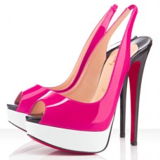 Christian Louboutin Lady Peep 140mm szandál, rózsaszín, Matador/fehér Christian Louboutin Lady Peep 140mm szandál, rózsaszín, Matador/fehér