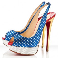 Christian Louboutin Miss America 140mm Slingbacks Szandál Kék Christian Louboutin Miss America 140mm Slingbacks Szandál Kék