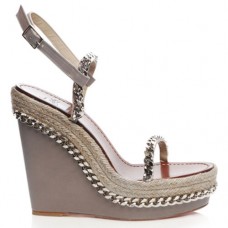 Christian Louboutin Macarena 120mm ékszíjas cipő Taupe