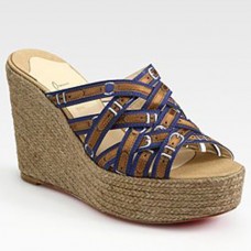 Christian Louboutin Crepon 100mm ékszíjas szandál kék