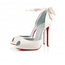 Christian Louboutin Dos Noeud 120mm Szandál Különleges Alkalmakra Törtfehér