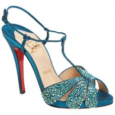 Christian Louboutin Margi Diams 120mm szandál türkizkék