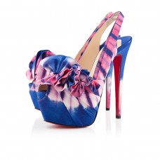 Christian Louboutin Magassarkú Boubou 160mm Platformos Kék/Rózsaszín Christian Louboutin Magassarkú Boubou 160mm Platformos Kék/Rózsaszín