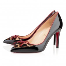 Christian Louboutin Lady Pesch 80mm Pumps Fekete/Leopárdszínű Christian Louboutin Lady Pesch 80mm Pumps Fekete/Leopárdszínű