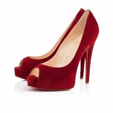 Christian Louboutin Vendome 120mm Peep Toe Pumps Red
