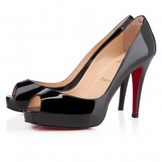Christian Louboutin Mater Claude 80 mm-es peep toe cipők fekete színben