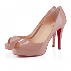Christian Louboutin Mater Claude 80mm-es peep toe cipők nude színben