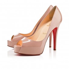 Christian Louboutin Hyper Prive 120 mm-es peep toe cipők nude színben Christian Louboutin Hyper Prive 120 mm-es peep toe cipők nude színben