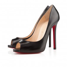 Christian Louboutin Flo 120 mm-es peep toe cipők fekete
