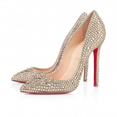 Christian Louboutin Pigalle Strass 120mm Szandál Különleges Alkalmakra Arany