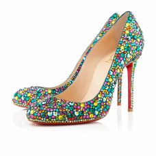 Christian Louboutin Fifi Strass 100mm Különleges Alkalmakra Többszínű