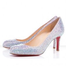 Christian Louboutin Fifi Strass 100mm Szandál Különleges Alkalmakra Ezüst