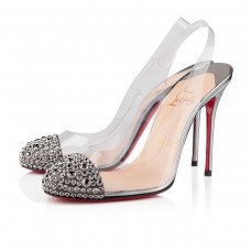 Christian Louboutin Epoca 100mm Slingbacks Szandál Ezüst