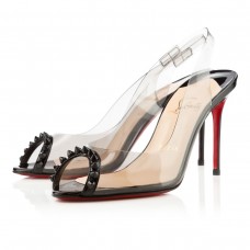 Christian Louboutin Ring My Toe 80mm Slingbacks Fekete Christian Louboutin Ring My Toe 80mm Slingbacks Fekete