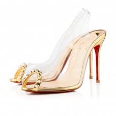 Christian Louboutin Ring My Toe 80mm Slingbacks Szandál Arany Christian Louboutin Ring My Toe 80mm Slingbacks Szandál Arany
