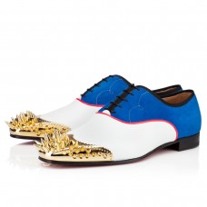 Christian Louboutin Tyronito mokaszinok fehér/kék