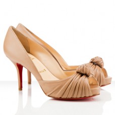 Christian Louboutin Greissimo 80mm Peep Toe Pumps bézs
