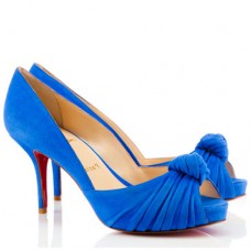 Christian Louboutin Greissimo 80mm Peep Toe Pumps kék