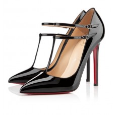 Christian Louboutin V-nyakú 100 mm-es pumpák fekete