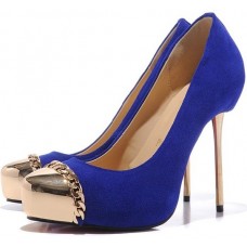 Christian Louboutin Metalipp 120 mm-es pumpák kék