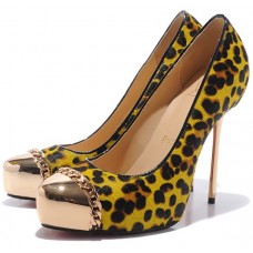 Christian Louboutin Metalipp 120mm Pumps Leopárd/Sárga