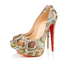 Christian Louboutin Lady 140 mm-es peep toe cipők többszínűek
