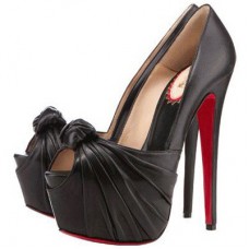 Christian Louboutin Lady Gres 160 mm-es peep toe pumpák fekete
