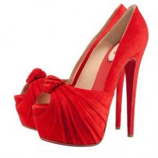 Christian Louboutin Lady Gres 160 mm-es peep toe cipők pirosak