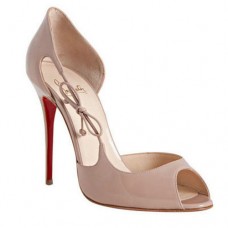 Christian Louboutin Delico 100 mm-es peep toe cipők nude színben