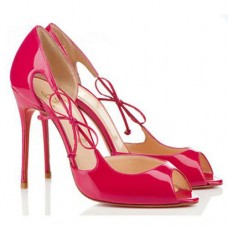 Christian Louboutin Delico 100 mm-es peep toe cipő, rózsaszín, Matador