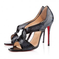 Christian Louboutin Suzanana 100 mm-es peep toe cipő, fekete