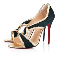 Christian Louboutin Suzanana 100 mm-es peep toe cipők zöld