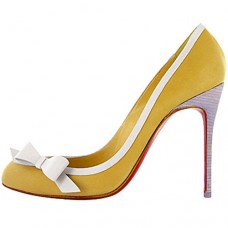 Christian Louboutin Beauty 100 mm-es pumpák sárga