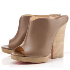 Christian Louboutin Roche Mule peep toe szandál Oyster