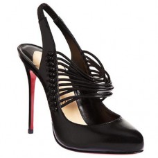 Christian Louboutin Mille Cordes 100mm Slingbacks Fekete Szandál Christian Louboutin Mille Cordes 100mm Slingbacks Fekete Szandál