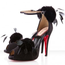 Christian Louboutin Pluminette 120mm szandál, fekete