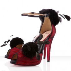Christian Louboutin Pluminette 120mm szandál, piros