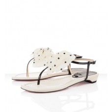 Christian Louboutin Vaudou lapos szandál elefántcsont színű