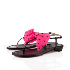 Christian Louboutin Vaudou lapos szandál fekete/rózsaszín