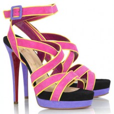 Christian Louboutin Straratata 120mm szandál, rózsaszín, Matador