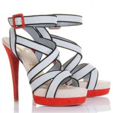 Christian Louboutin Straratata 120mm szandál szürke
